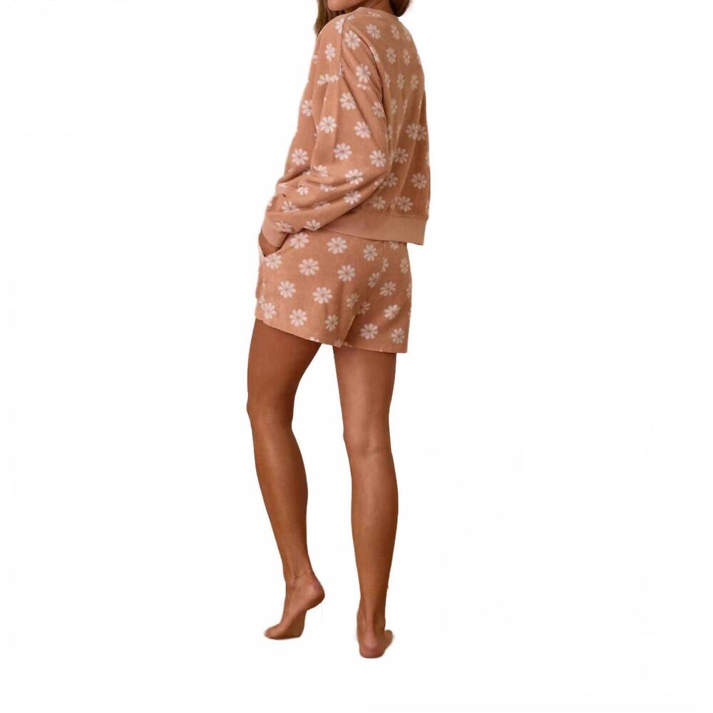 NEW RYLEE + CRU terry summer shorts in grapefruit - Picture 3 of 3
